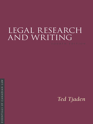 cover image of Legal Research and Writing, 4/e